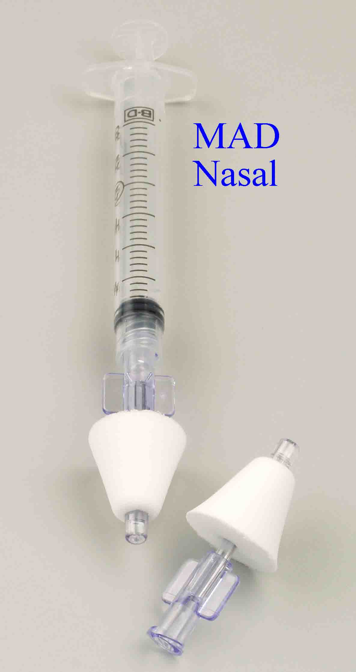 MAD nasal syringe driven nasal drug atomizer